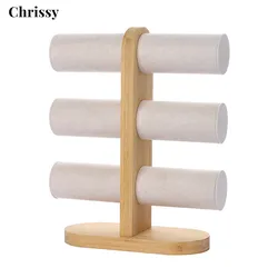 Jewelry Display Stand Display Holder with Wood Base Elegant Storage for Earrings Jewelry Rings Ear Stud Photography