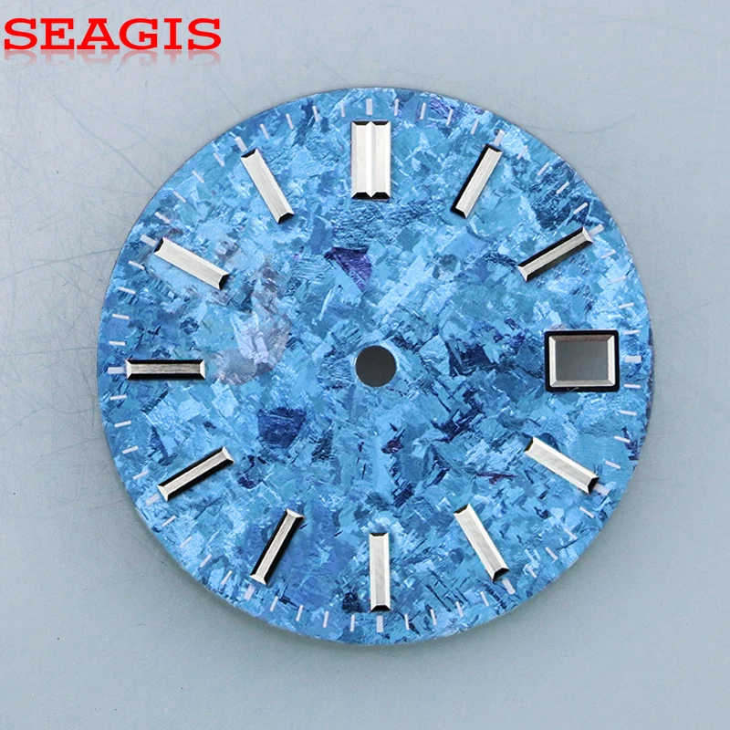SEAGIS NH35 Dial 28.5mm Ice Crystal Titanium Dial  NH35 Movement Custom Logo  No Lume