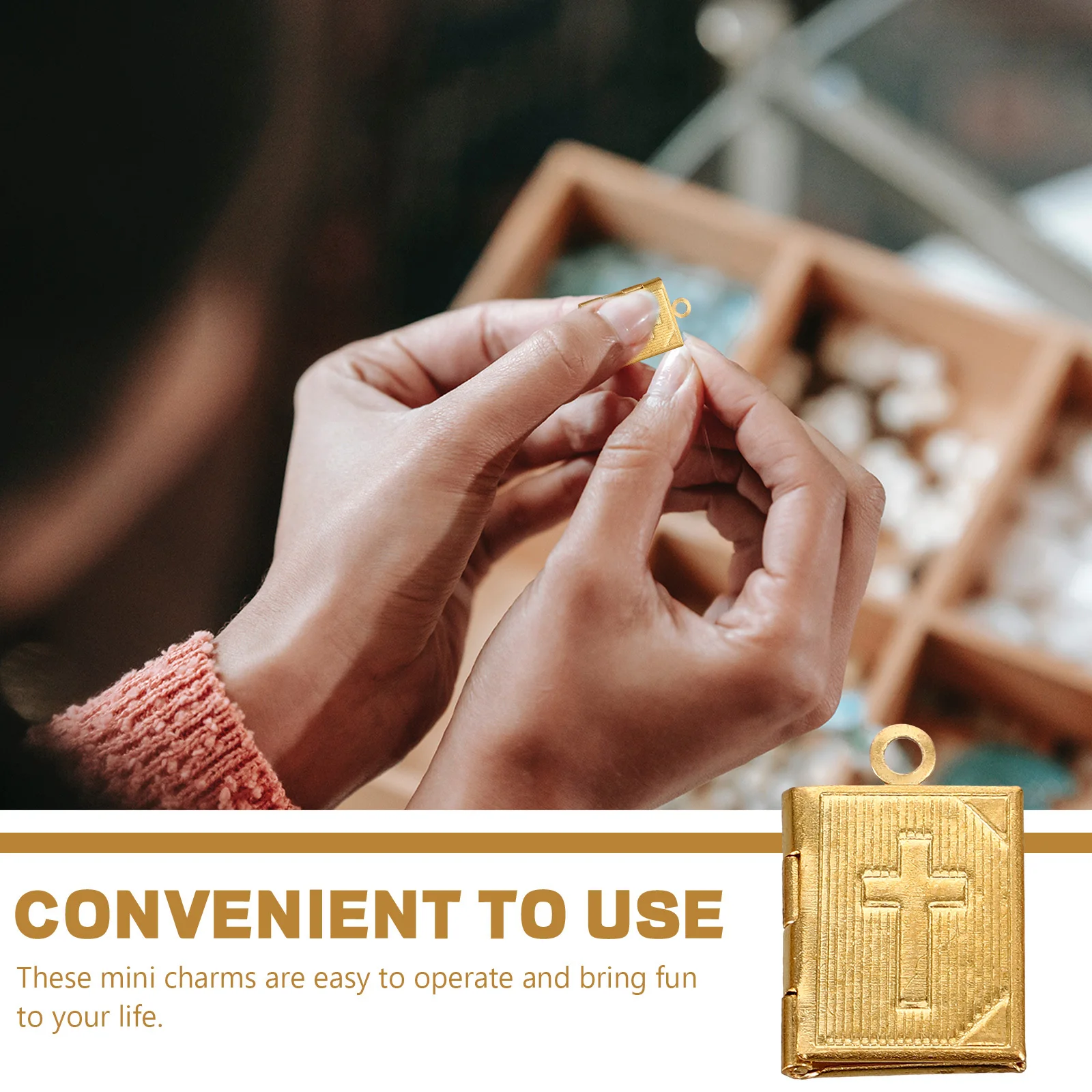 

10Pcs Bible Shaped Copper Charms DIY Necklace Pendants Jewelry Making Material Bracelet Charms for Crafting Bible Pendants