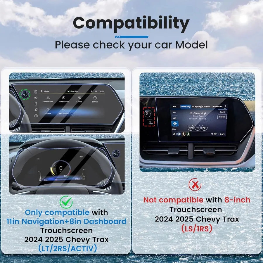 2 حزمة 2024 2025 Trax واقي للشاشة من الزجاج المقسى لـ 2025 2024 Chevy Trax LT 2RS ACTIV واقي للشاشة 2024 2025 Trax Acco #2
