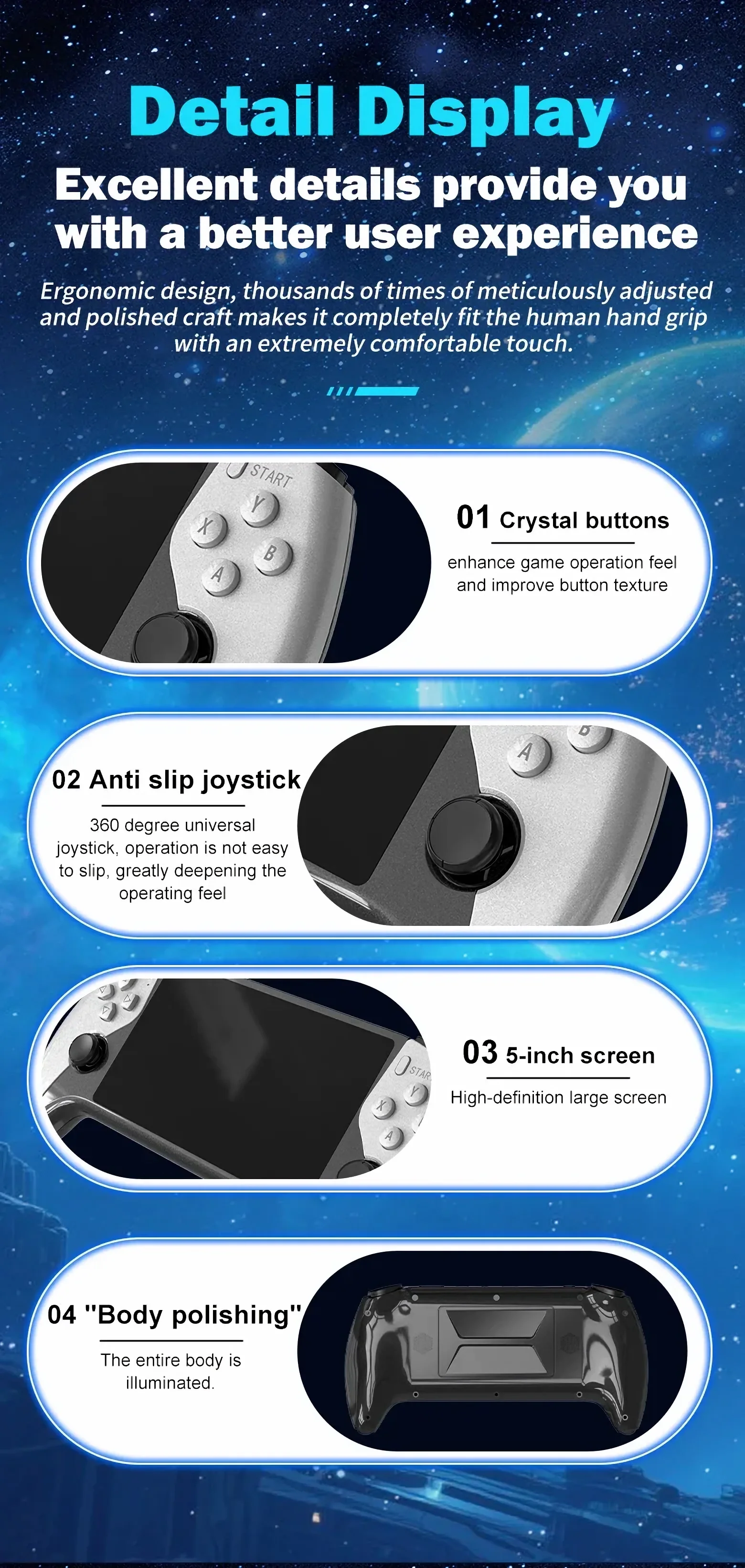 5 Inch IPS HD Retro Handheld Game Console SF3500 in 20000 game