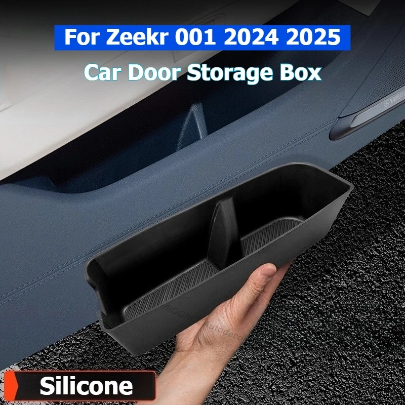 

For Geely Zeekr 001 2024 2025 Car Door Storage Box Silicone Organizer Storage Box Interior Modification Door Slot Anti-Noise Mat