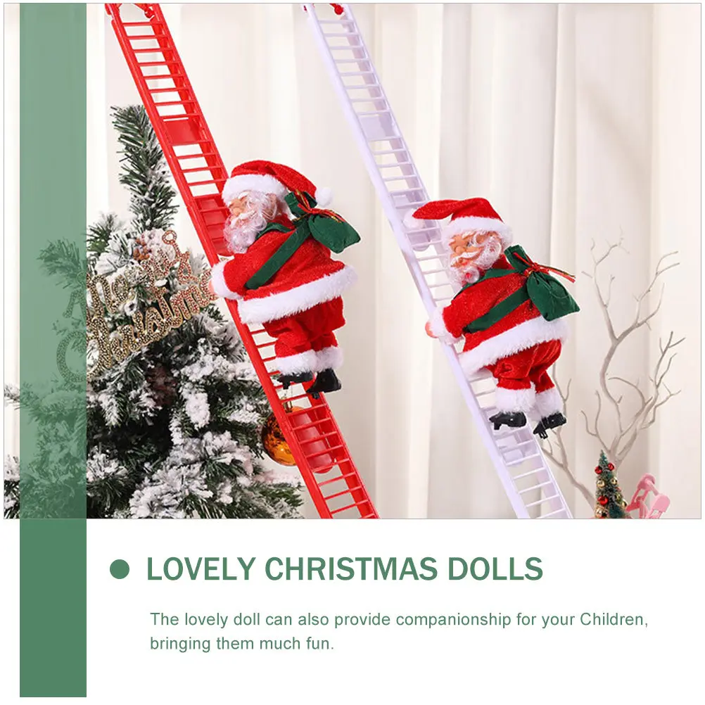 Kerst elektrische kerstman klimladder figuur muziek decor voor festivalfeest thuis kerstdecoratie kinderen cadeau desktop