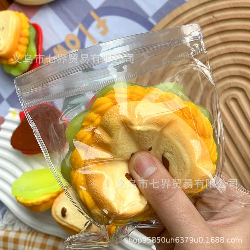 Superdickes Sandwich, Toast, Kneten, entspannendes Spielzeug-Sandwich, Babyschicht-Burger, Kneten, Wassergefühl, Kneten