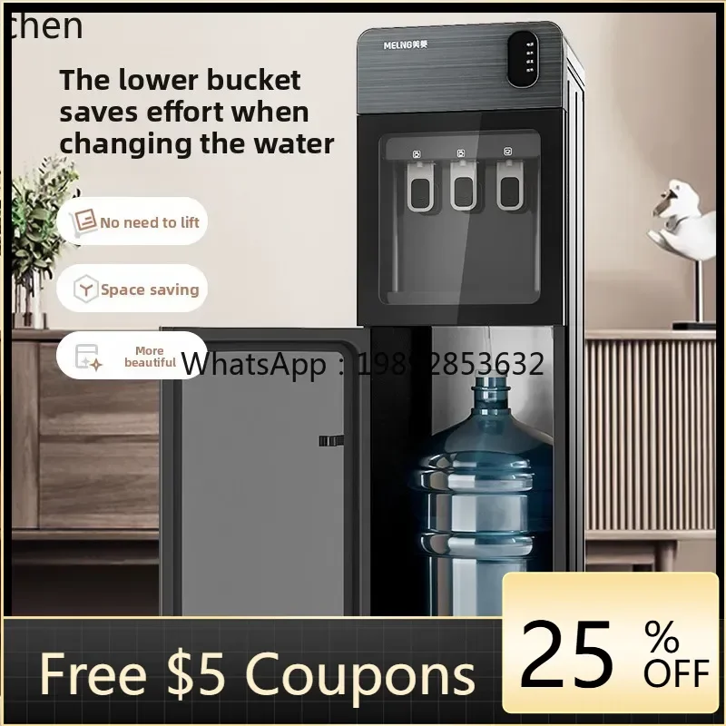 

ZZ water dispenser with bucket under it Vertical automatic intelligent refrigeration and heating dual-purpose small