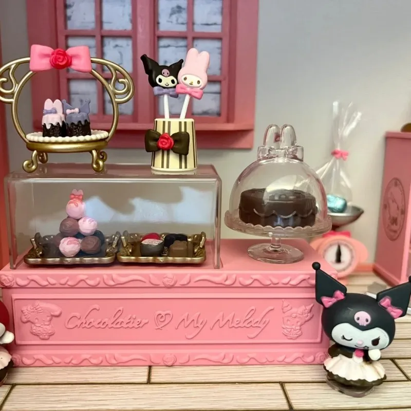 

Sanrio Re-Ment Characters Chocolate Workshop Miniature Dessert My Melody Kuromi Shokugan Kawaii Children Birthday Gifts