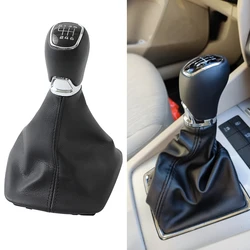 5/6 Speed Car Gear Shift Knob Shifter Handle Lever With Gaiter Boot Cover Manual Fit For Skoda Octavia MK2 2004 2205-2011 2012