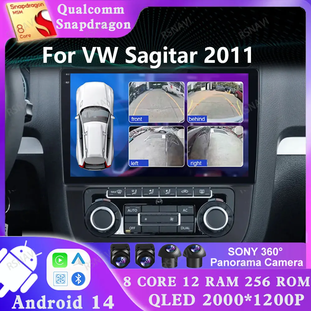 

Android 14 For VW Sagitar 2011 GPS 5G WIFI Qualcomm Viedo Player Multimedia DVD Head Unit 4G LTE Stereo 2 DIN AUTO Navigation