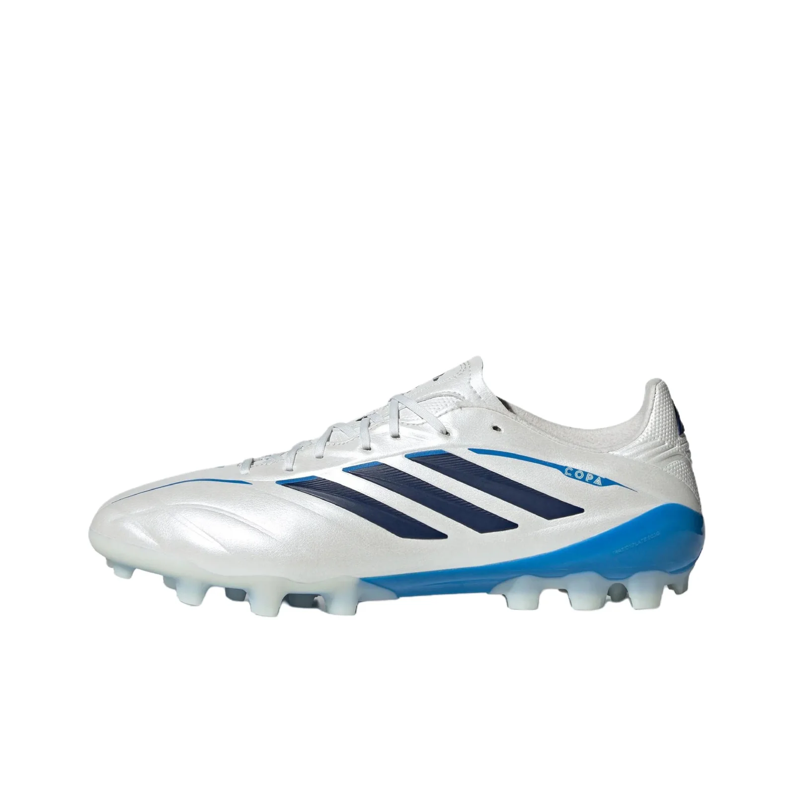 Adidas Copa Pure.4 Soccer Shoes Unisex Low Top White Metal/Dark Blue/Laser Bright Blue KI0658