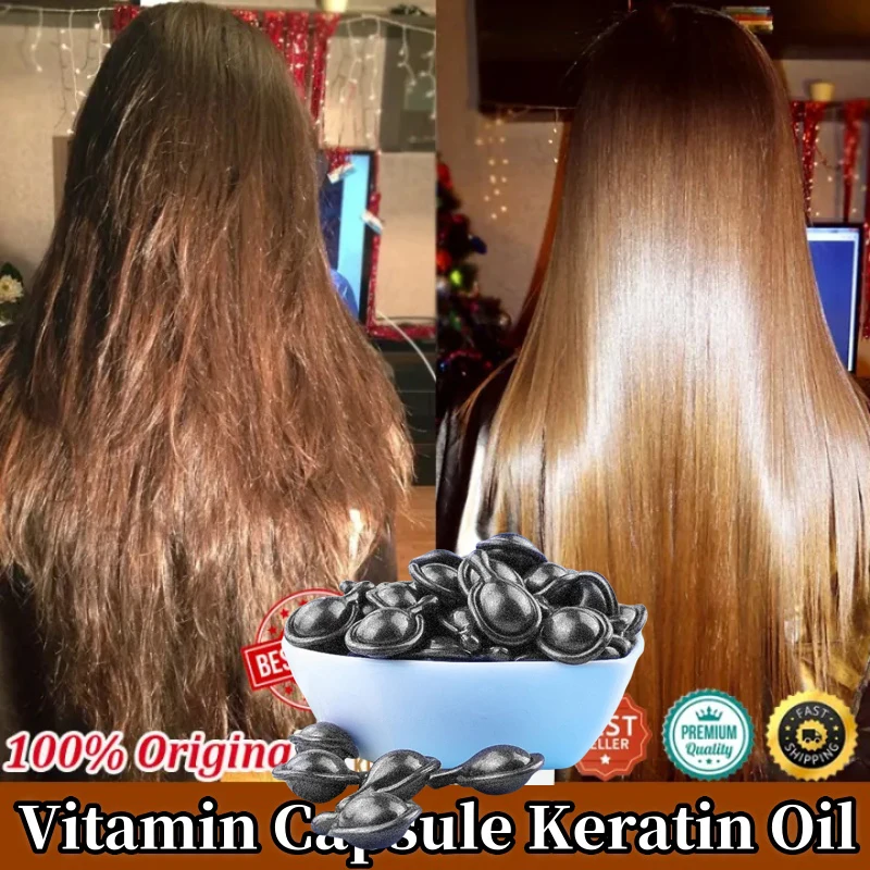 

Magic Hair Care Vitamin Capsule Keratin Oil Repair Damage Frizz Tangles Hair Fast Restore Soft Smooth Shiny Straightening Mask