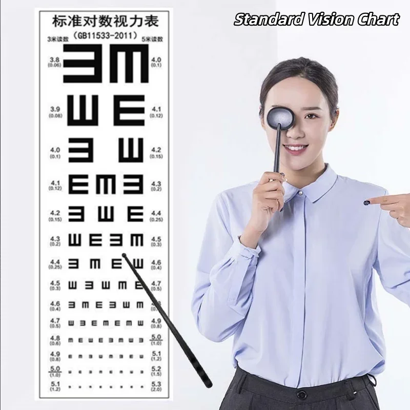 Standard Logarithmic Vision Chart Vision Test Thickened Double E Font Adult Child Version Logarithmic Vision Test Kit One Set