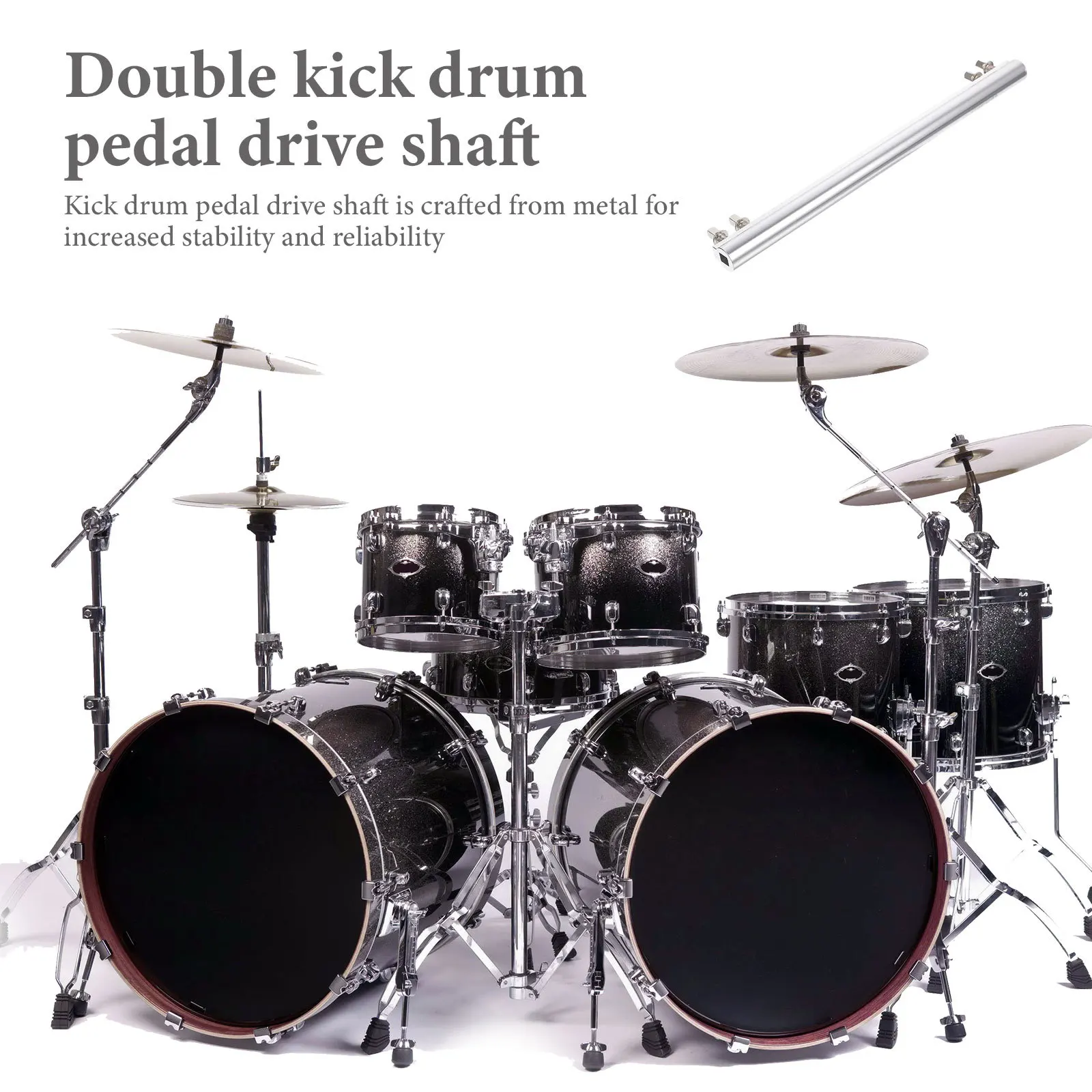 

Double Shaft Metal Replacement For Kit Durable Percussion Instrument Part Pedal Linkage Double Kick Drum Pedal Drive
