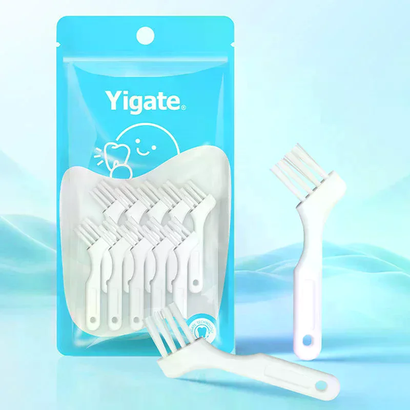 /ACR/Mini Denture Cleaning Brush Toothbrushes False Teeth Brush Multi-Layered Bristles Non-Slip Ergonomic Oral Care 10pcs