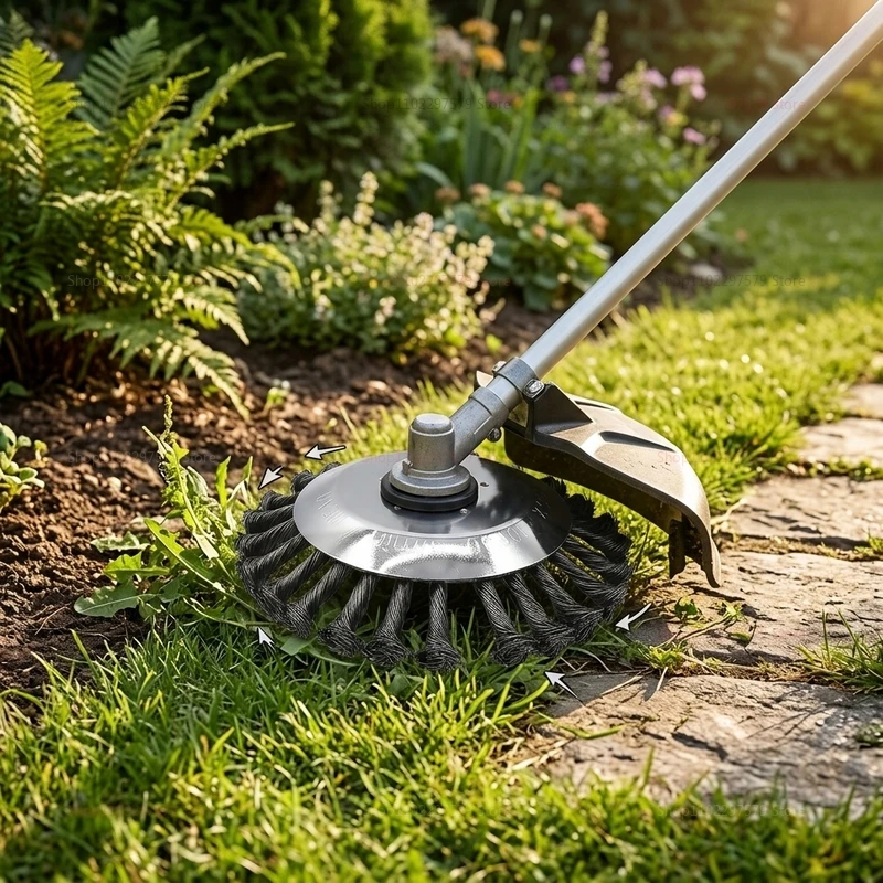 Gardening Tools For Weeds - หัวตัดหญ้าแบบแปรงลวดเหล็กขนาด 6 นิ้ว สำหรับเครื่องตัดหญ้า กำจัดวัชพืช ใช้งานหนัก