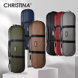 CHRISTINA Waterproof Canvas Violin Case NEW Style Rounded Corners 4/4 Size Lightweight Multicolors Available with Code Lock