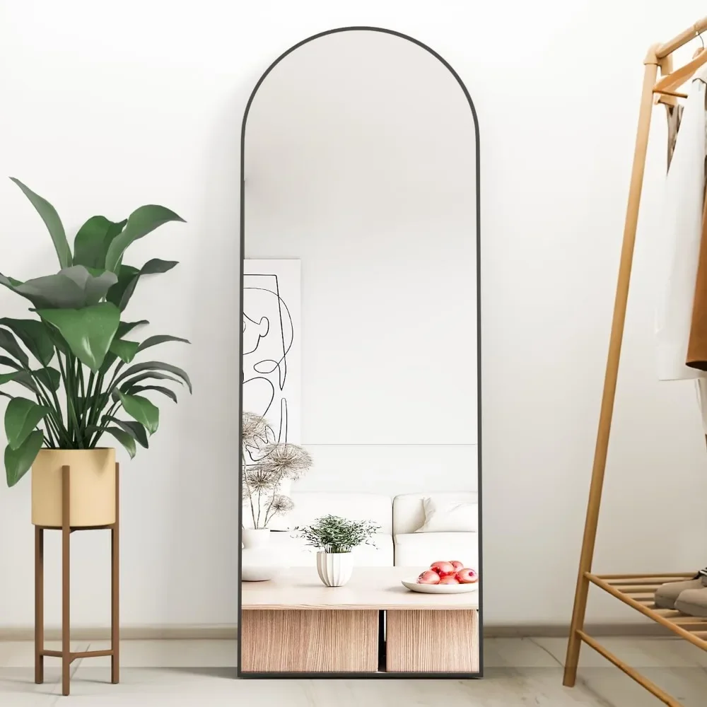 Full Length Mirror, Floor Mirror with Stand, Full Body , Hanging or Leaning Against Wall,  Arch Standing  Large Bedroom Mirror