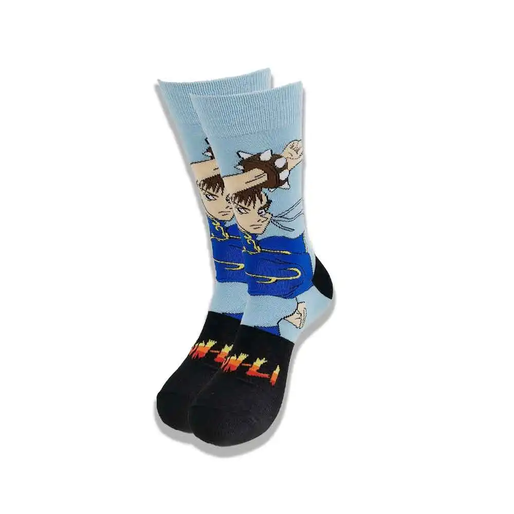 Autumn and Winter Cartoon Socks for Men and Women Advanced Sewing Street Style Middle Tube Skateboar