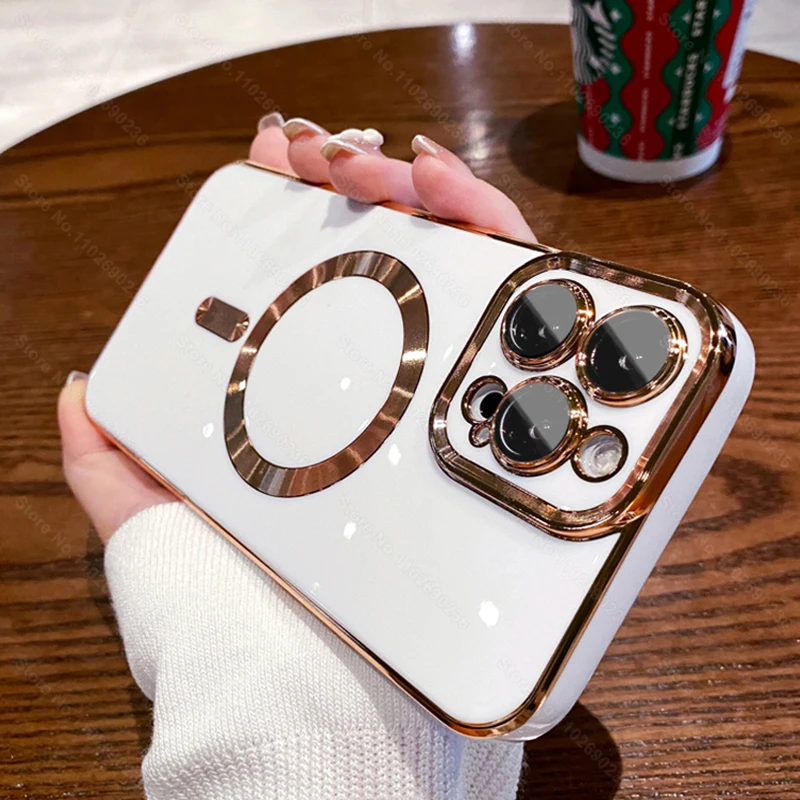 طلاء فاخر لحافظة مغناطيسية magafe لهواتف For Apple iPhone 15 14 13 12 11 Pro Max 14 15 Plus ملحقات غطاء شحن لاسلكي #6