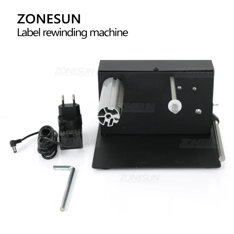 ZONESUN Kleine elektrische mini tweeweg automatische synchrone etiketopwikkelmachine