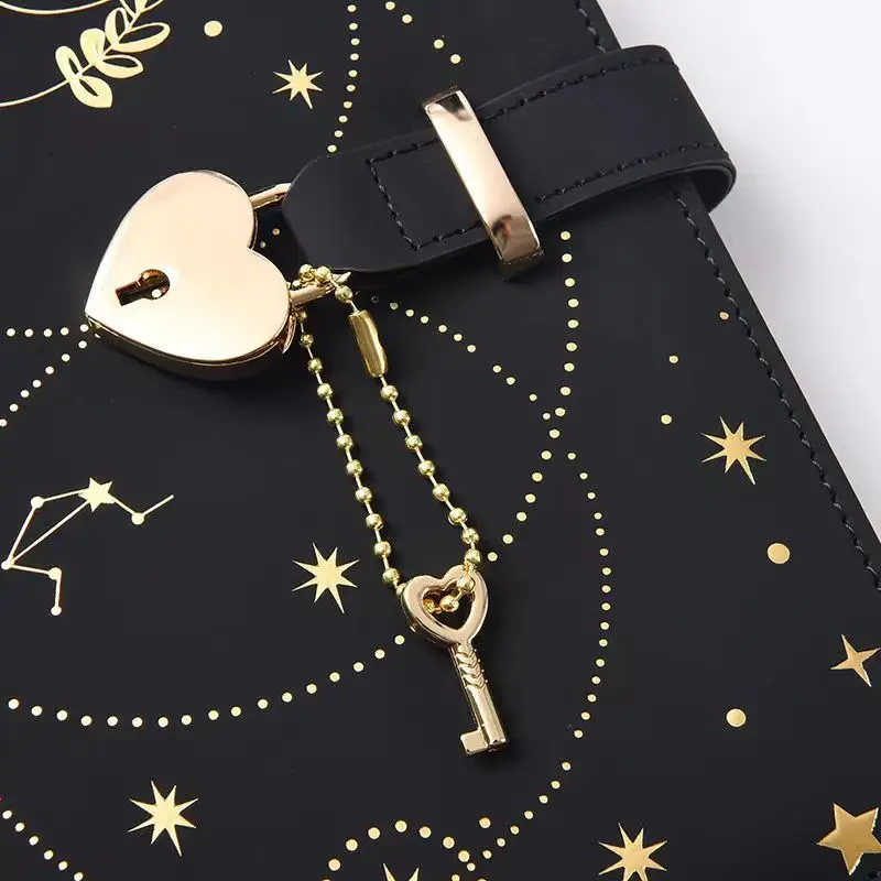 Password Notebook A5 Love lock Diary School Notes Office Study Stationery with lock Notepad