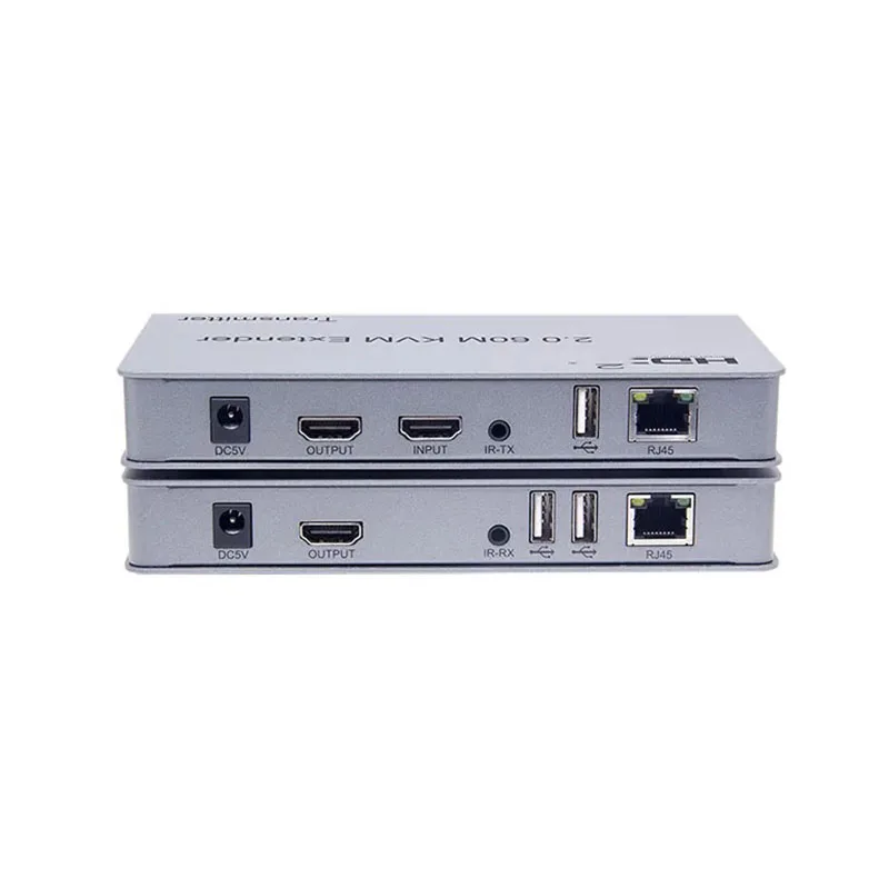 Extensor KVM 4K 60hz 2,0 para HDMI compatible con cable Ethernet cat5/6 60 m con soporte USB, teclado de ratón