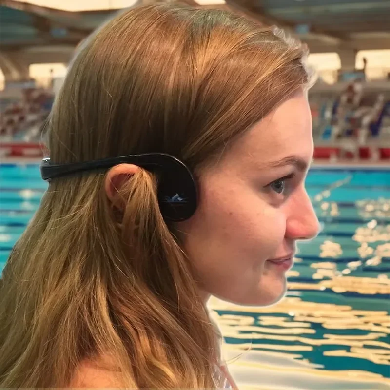 Sports Conduction Ear-hook Headset LED Battery Indicator IPX-8 Waterproof Magnetic Charging 3-5 Hours Playtime for