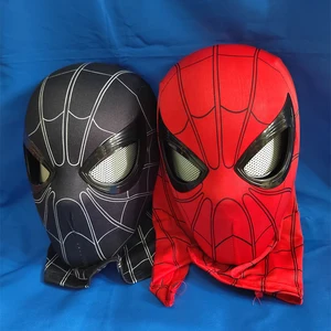 Mascara Spiderman Headgear Mask Cosplay Moving Eyes Mask Spider Man 1:1 Elastic Toys Adults Kids Gift ﻿
