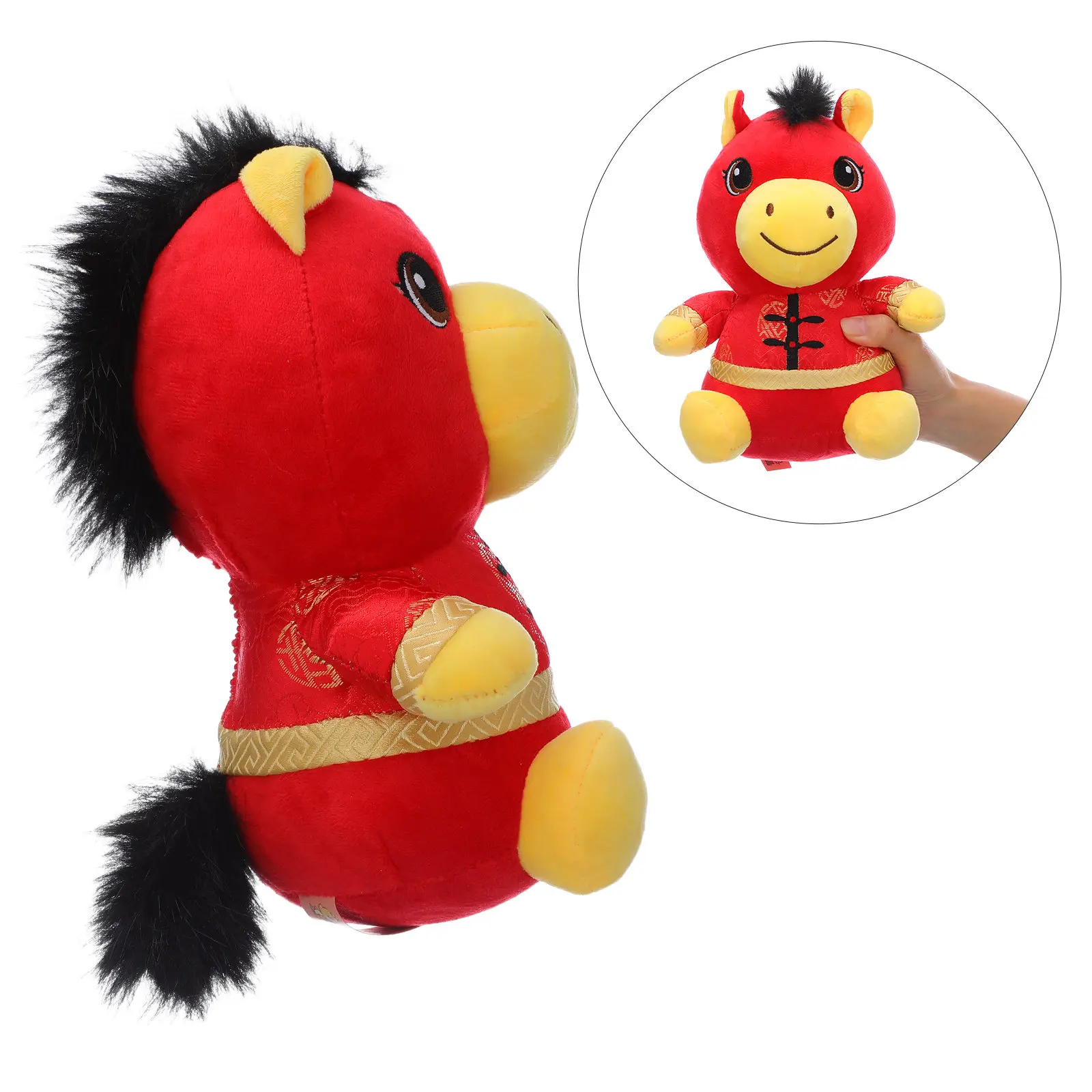 

Мягкая красная плюшевая игрушка-талисман «Китайский зодиакальный конь» к Китайскому Новому году 2026, украшение к Весеннему фестивалю, подарок на Новый год