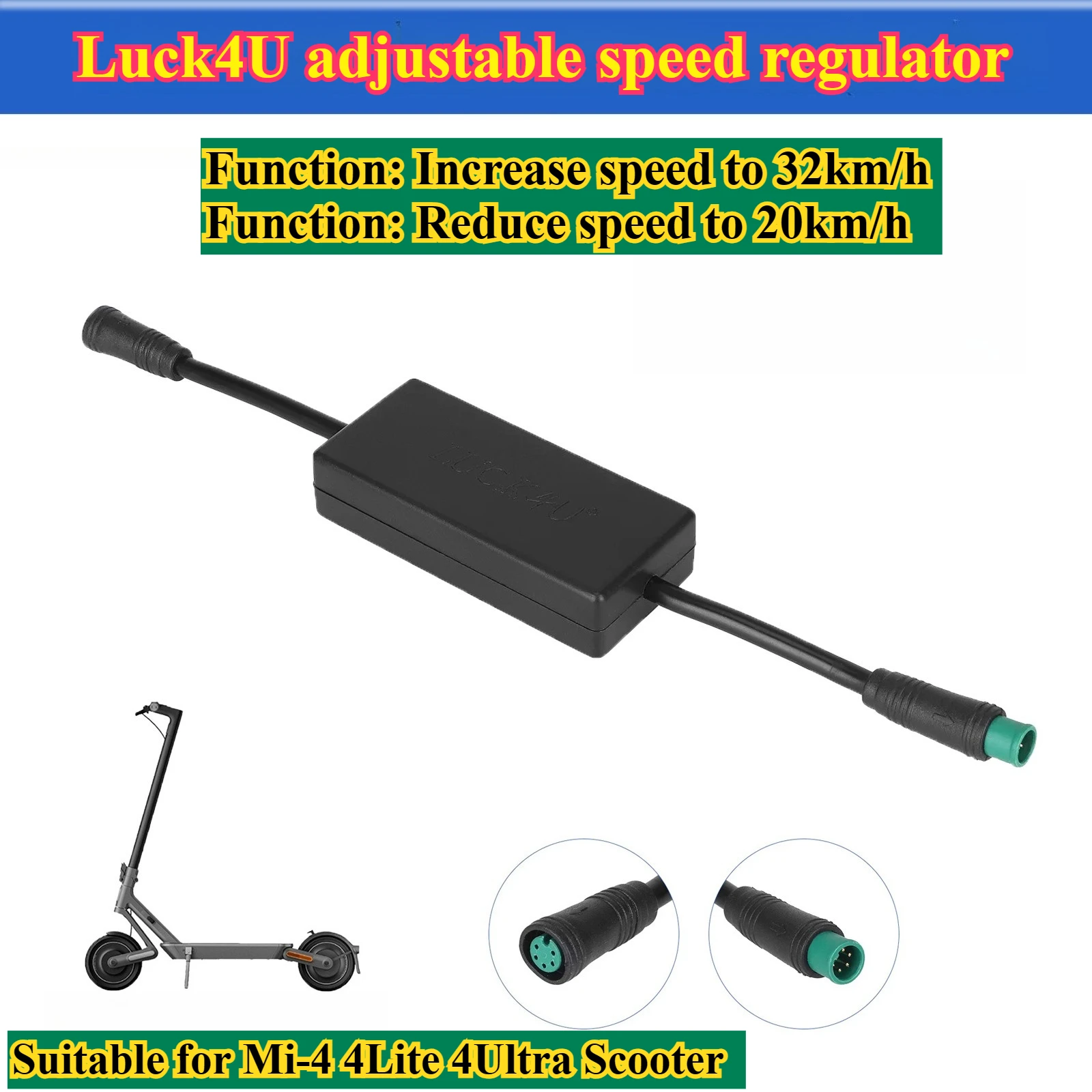 

Регулируемый регулятор скорости Luck4U может достигать скорости до 30 км/ч и сбросить до 20 км/ч, подходит для скутеров Mi-4 4Lite 4Ultra