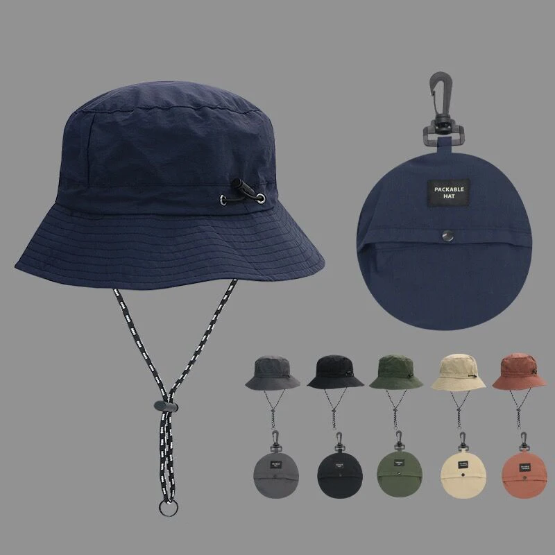 Sommer-Fischerhut, dünn, faltbar, schnell trocknend, Strand-Panama-Hüte, Bergsteigerhüte, Sonnenschutz, UV-Schutz, verstellbare Bucket-Sonnenhüte