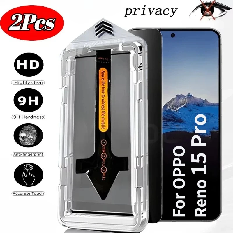 تركيب بنقرة واحدة HD/الخصوصية الزجاج المقسى فيلم ل ممن لهم رينو 15 14 برو شاشة مضادة للبصمة حماية الغبار الحرة عدة مجموعة #1