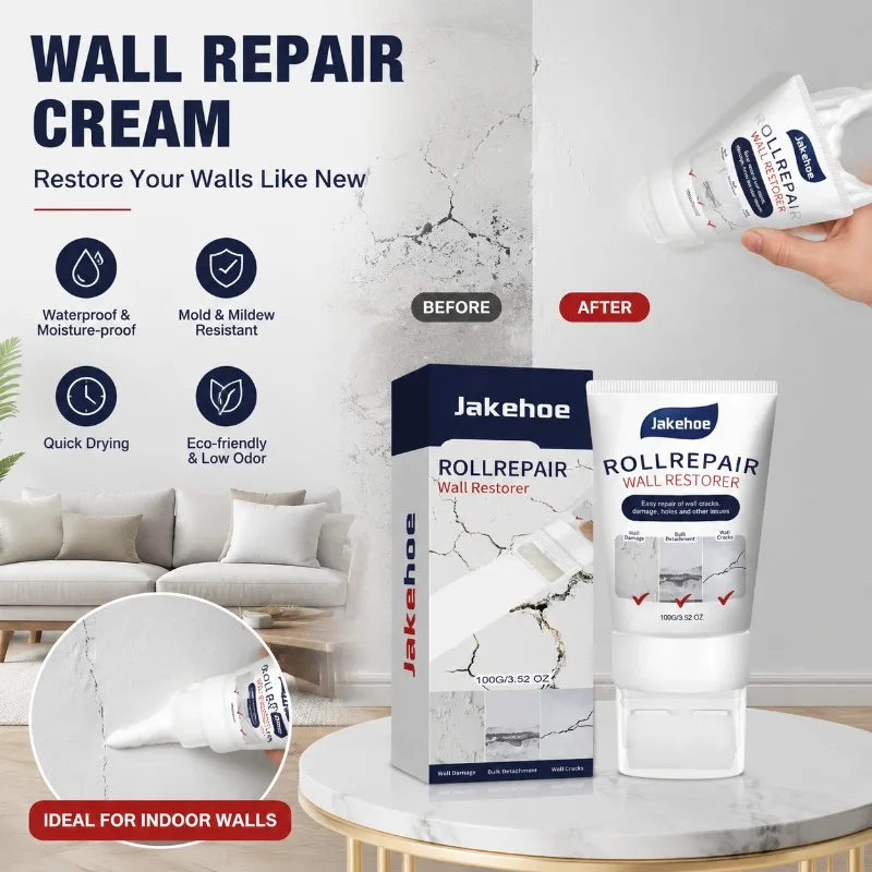 Portable Wall Repair Roll Quick Dry Paste Waterproof Mildew Proof for Concrete Crack Home Care
