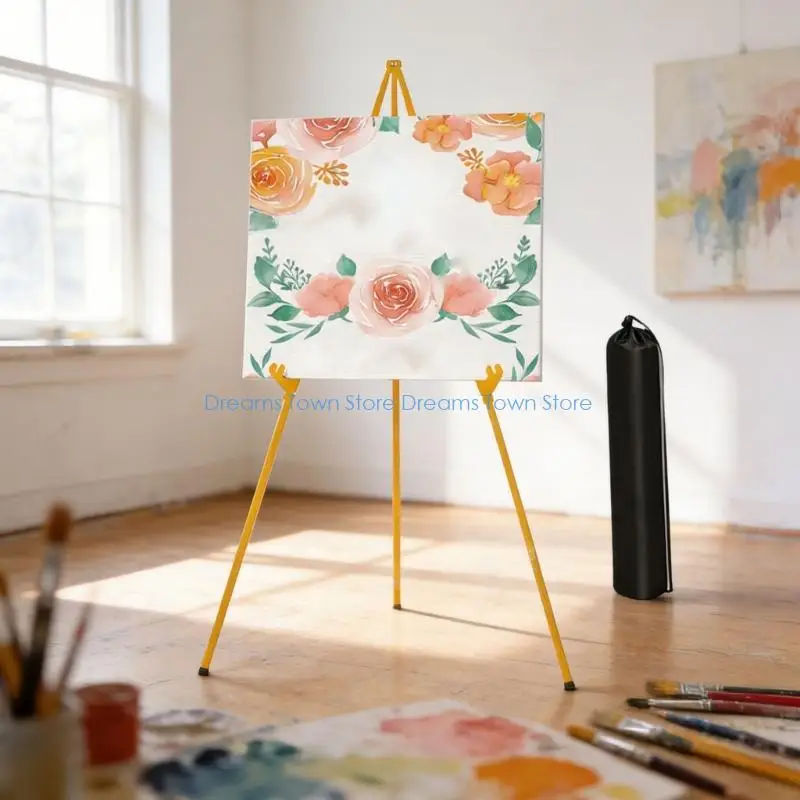 Foldable Metal Tripod Display Stand 70-110cm Height Adjustable For Artwork