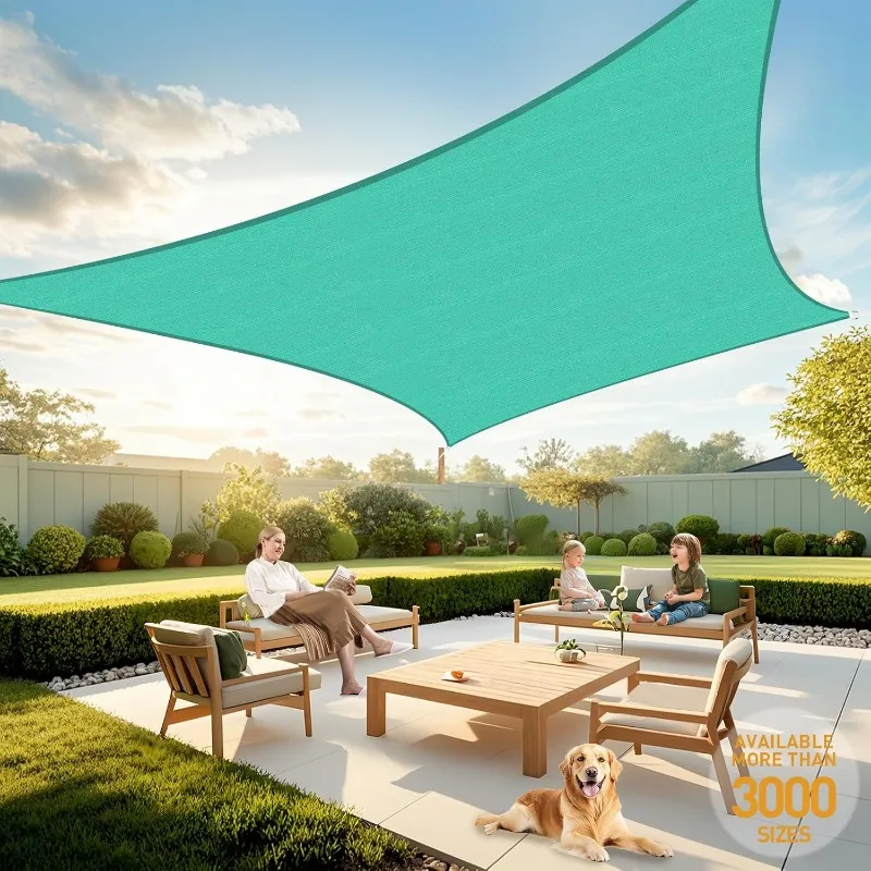 Artpuch Sun Shade Sail, 25'x25' Turquoise Rectangle, Curved Edged Commercial Grade 185GSM Permeable Outdoor Shade Cloth