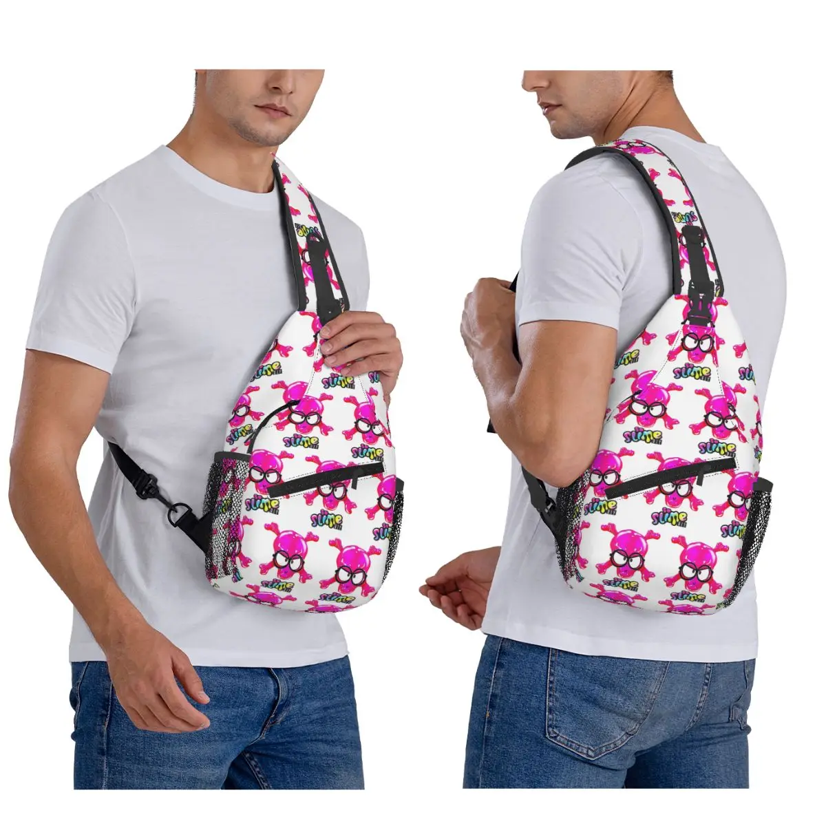 

Super Slick Slime Sam Chest Bag Men Sling Crossbody Backpack Chest Bag Traveling Hiking Daypack Shoulder Bag