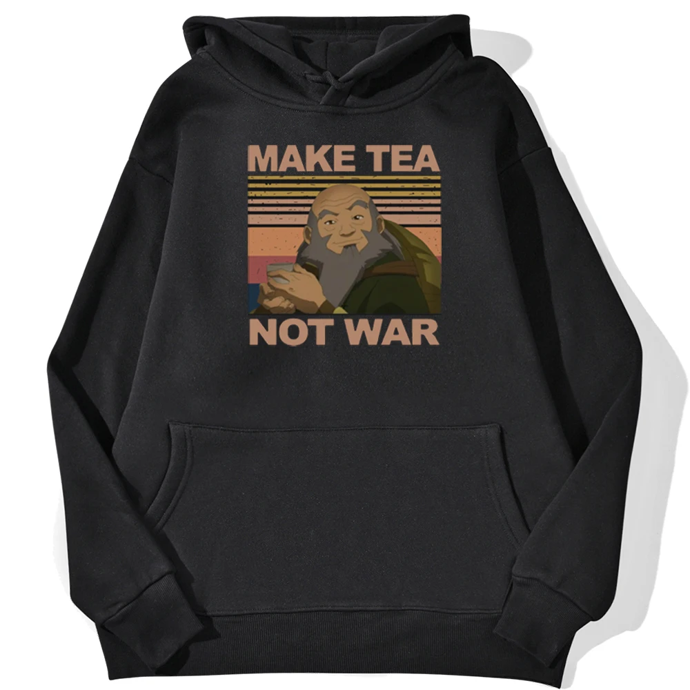 

Make Tea Not War Printed Sweatshirt Fleece Fashion Hoodie Mens Autumn Casual Male Hoodies Sweatshirts Hip Hop Warm Streetwear