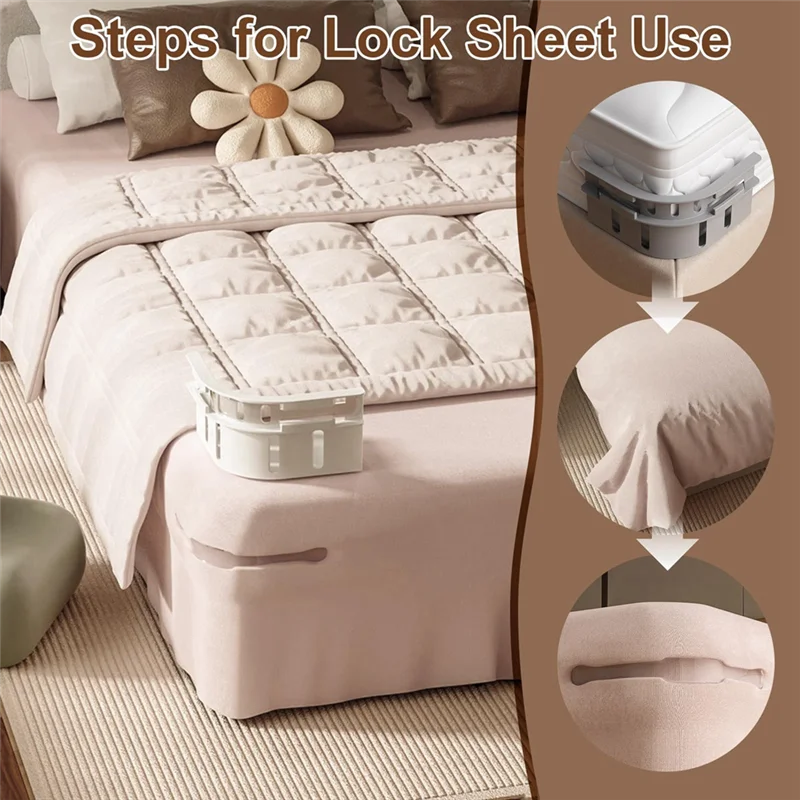 

ABWZ-4Pcs Держатели простыней Открытый угловой держатель простыни с замком Полоски для пододеяльника Фиксированные нескользящие зажимы