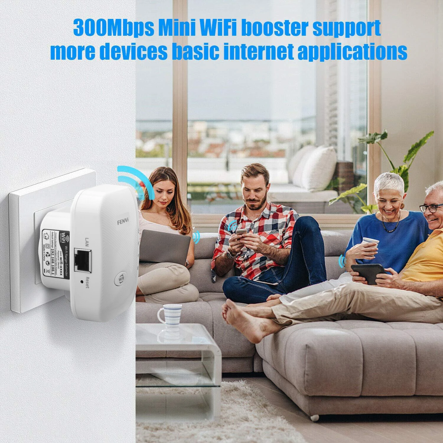 FENVI Wireless WiFi Repeater 300Mbps 2.4Ghz 802.11N WPS Long Range Expander Signal Amplifier Booster Plug Access Point AP Router