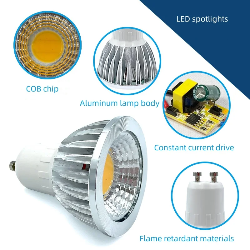 Imagem -02 - Lâmpada Led Cob Spotlight Dimmable Lâmpada de Alta Potência Gu10 E27 E14 Mr16 Gu5.3 9w 12w 15w ca 110v 220v Pcs