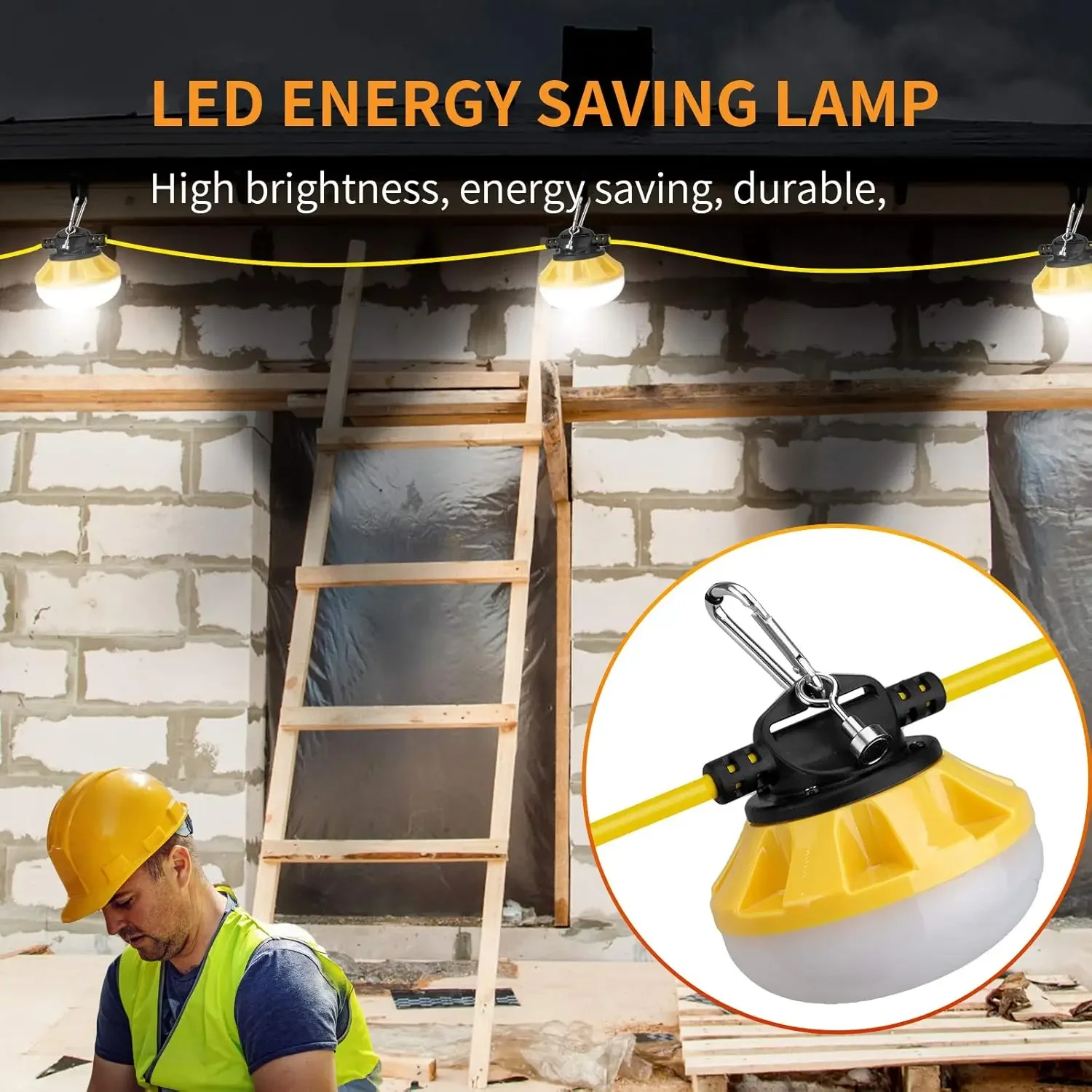أضواء العمل سلسلة LED، أضواء البناء المؤقتة، مدرج ETL