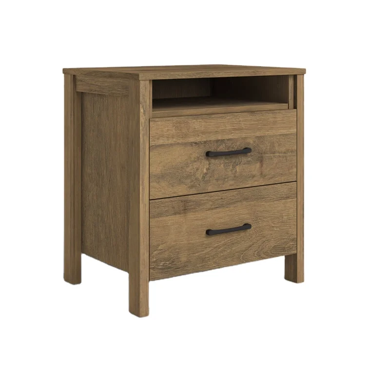 Accent Style Nightstand with 2 Drawer Offers Plenty of Storage for Your Bedroom Accessories Extra Linens or Miscellaneous Items