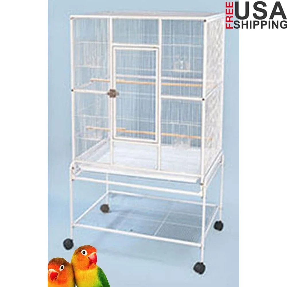

Extra Large Wrought Iron Bird Flight Cage with Front Feeder Doors and Easy Clean Pull Out Tray Parakeets Canaries Finches