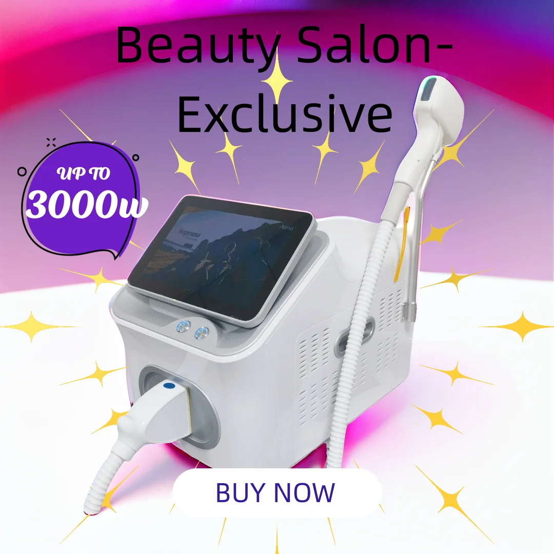 

Professional 4000W Soprano Diode Ice Titanium Laser Hair Removal Machine 808nm Alexandrite 3-Wave Permanent Body Hair Reduction