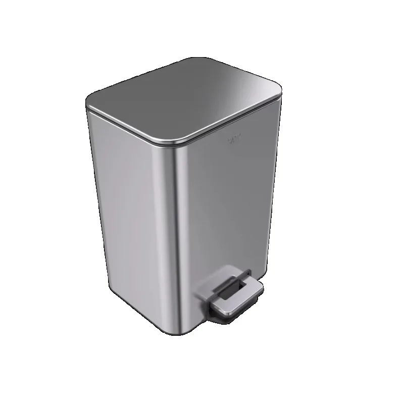 

Hot Sale Stainless Steel Bathroom Living Room Bedroom Square Pedal Trash Can