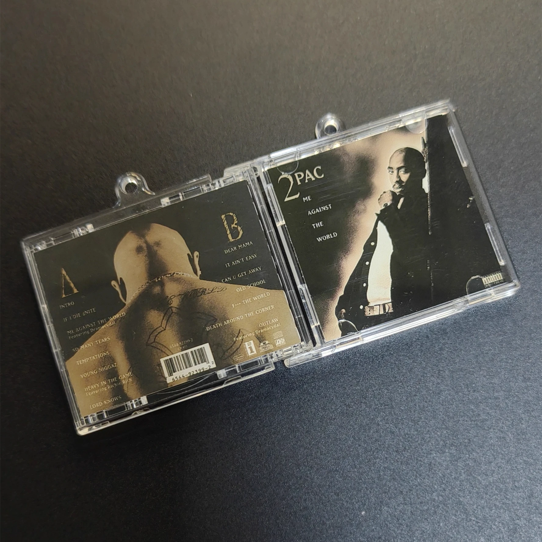 Gangsta Rap Makaveli 2pac MINI Musik CD NFC Schlüsselanhänger Play Song All Eyez on Me Album Me Against The World Schlüsselanhänger Cosplay Anhänger