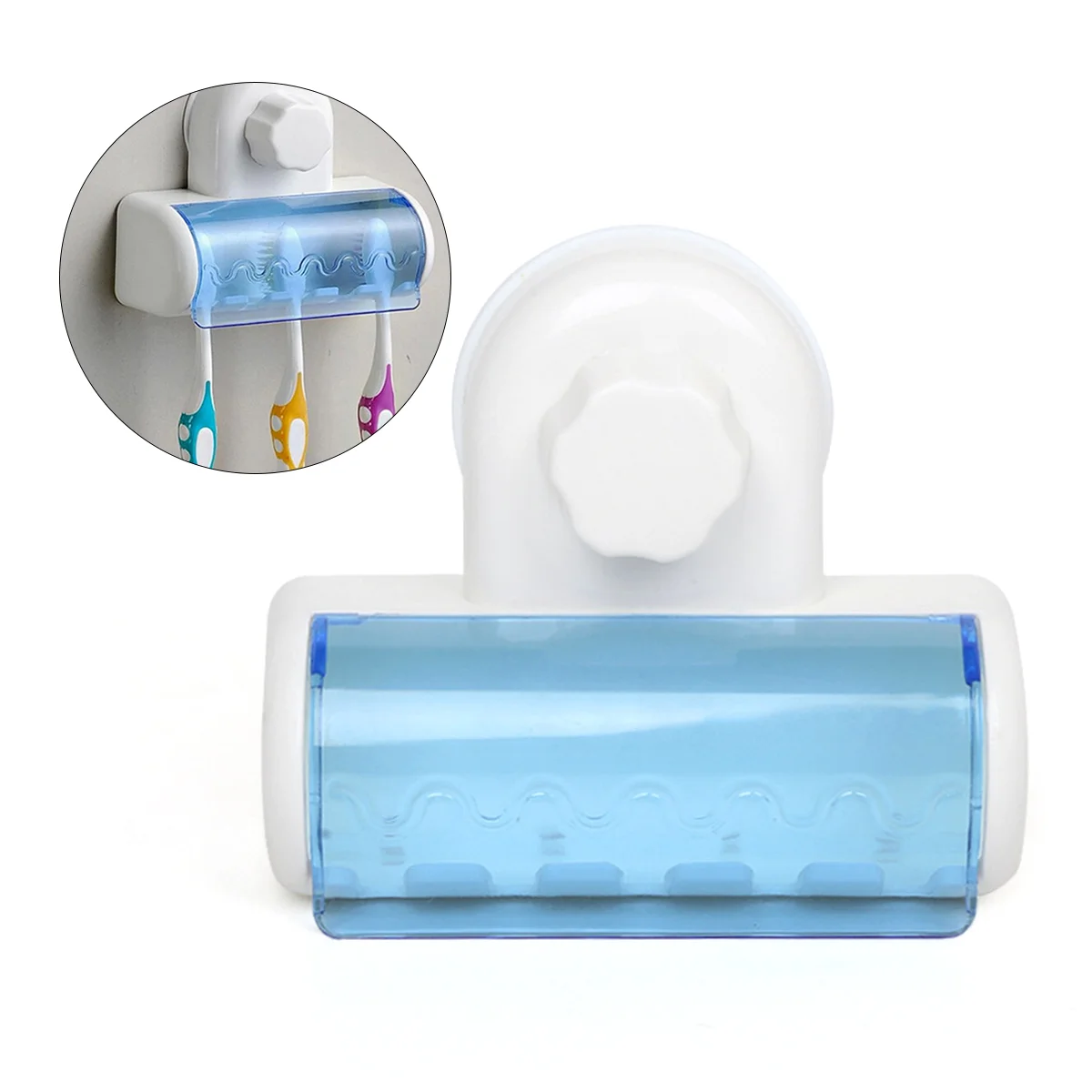 

5 Racks Washroom Toothbrush Holder Wall Mounted Suction Wall-mounted Practical Case Kids Sky-blue