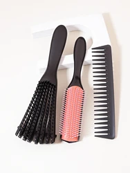 3pcs/set of hair styling combs. Plastic wide toothed comb and anti-static scalp massage hair comb Special for real hair wigs