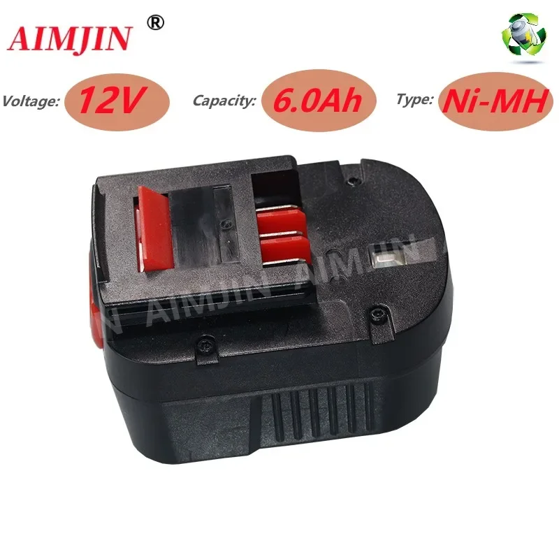 

12V 6000mah Rechargeable Tool Battery for Black & Decker A12 A12ex Fsb12 Fs120b A1712 Hp12k HP12 Lithium Ion Replacement Dri