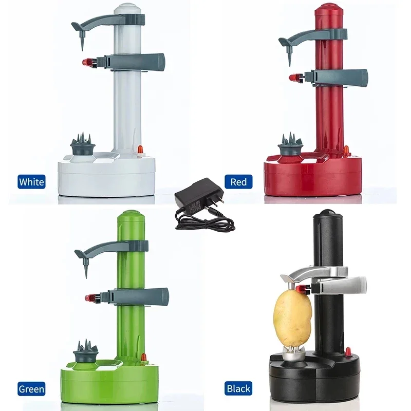 Upgraded Package Electric Spiral Apple Peeler Cutter Slicer Fruit Potato Automatic Battery Operated Peeler Machine Kitchen Tools