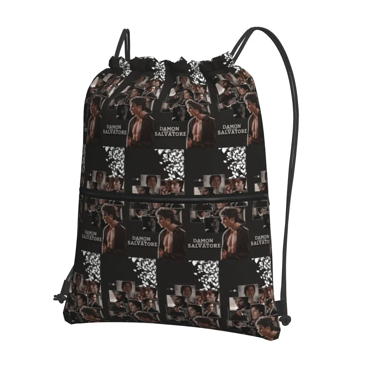 The Vampire Diaries Damon Salvatore Backpacks Portable Drawstring Bags Shoes Bag Book Bags for Travel School